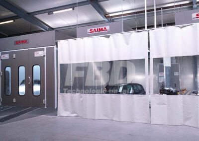 Wyposażenie lakierni kabina lakiernicza i strefy przygotowawcze SAIMA